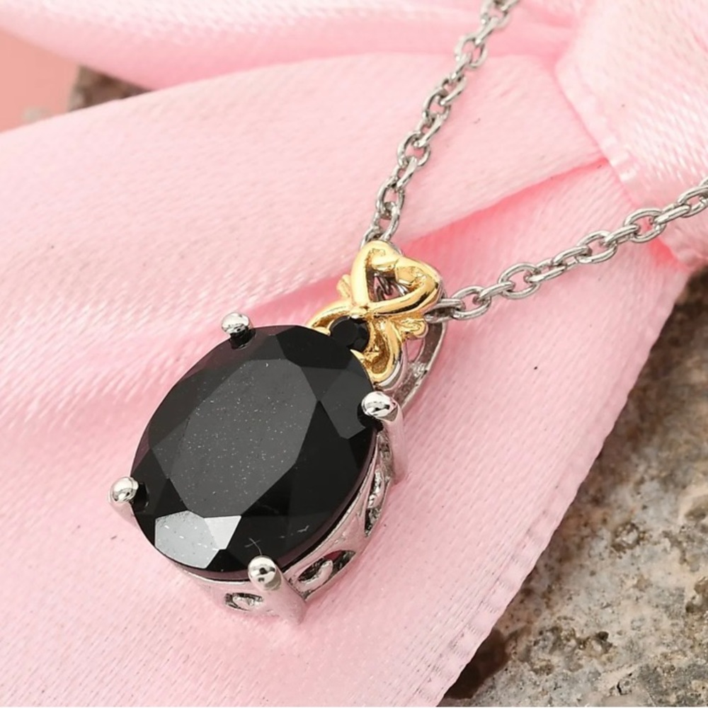 NWT Black Tourmaline & Black Spinel Pendant and 20” in Necklace in 14KYG & .925! - Picture 2 of 10